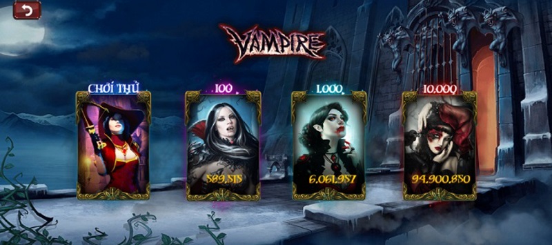 Hòa mình vào các phòng quay hũ mới lạ tại game slot Vampire